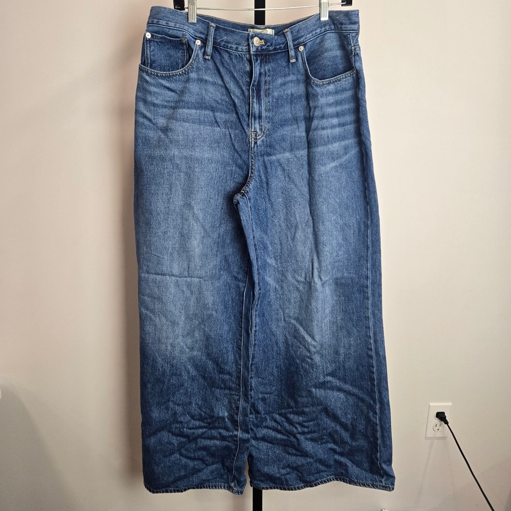Madewell Extra-Wide Leg Jeans Medium Wash High Rise Denim Womens 32 Classic